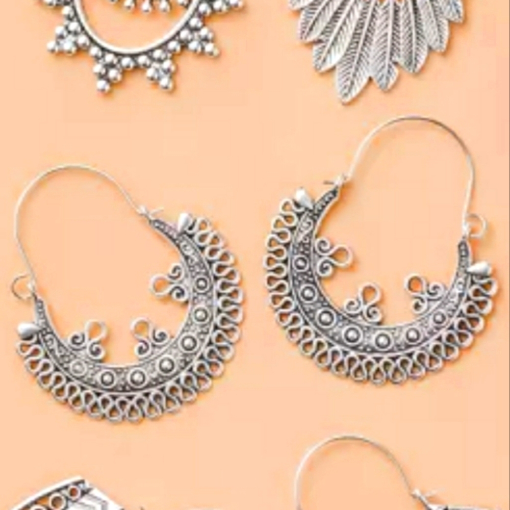 Silvertone Hoop Earrings